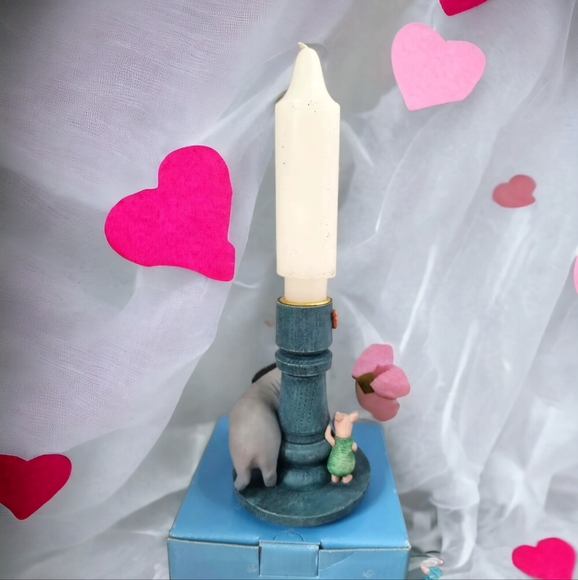 🆕️ Classic Pooh Eeyore Piglet Candlestick Blue A0057 The 100 Acre Wood Rare! - Picture 4 of 8